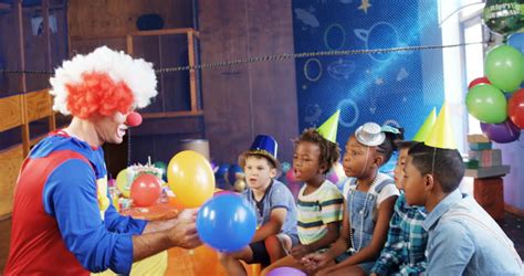 Magical clown performance for a birthday party